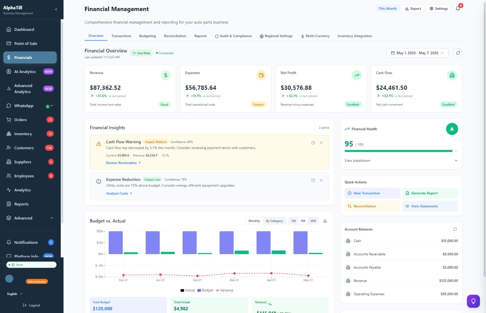 AlphaTill Financial Suite screenshot