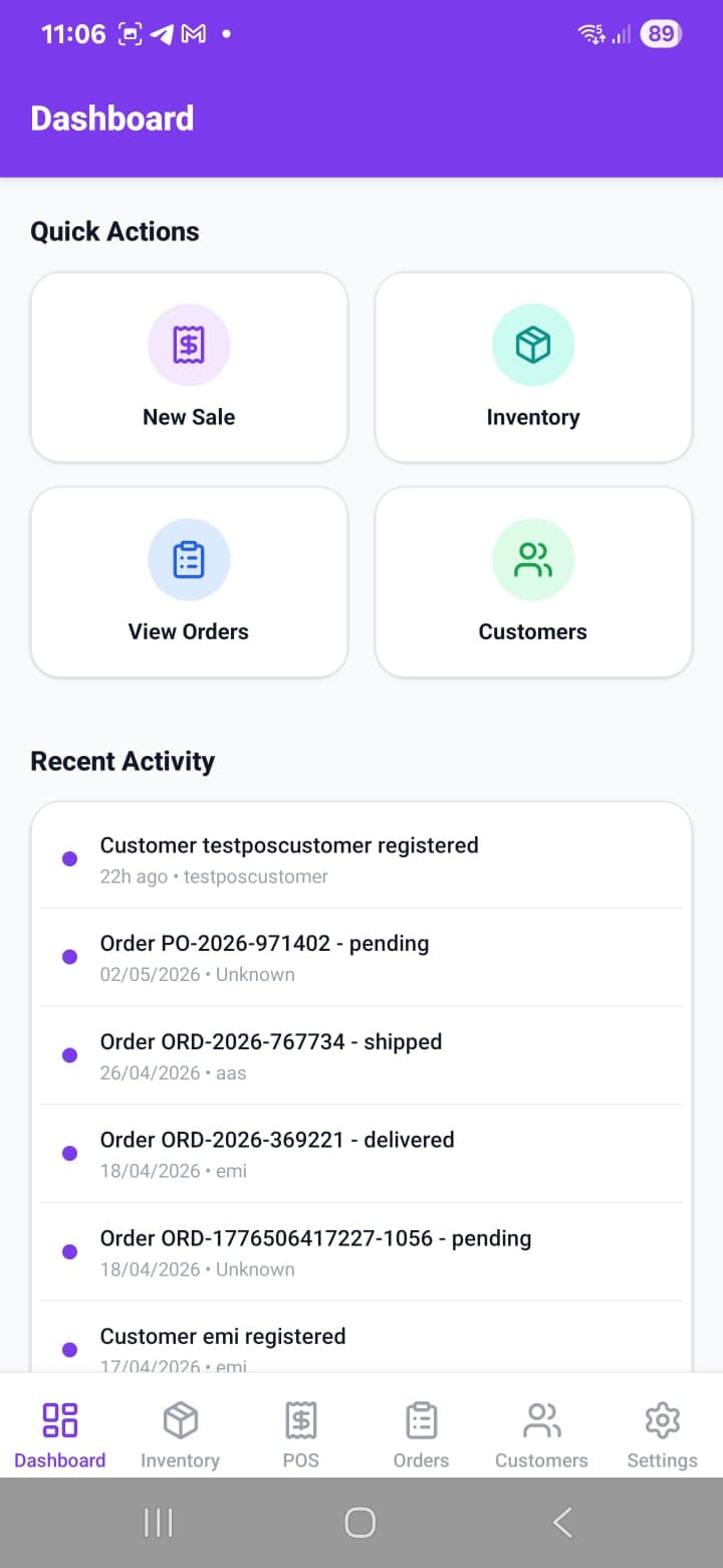 AlphaTill mobile dashboard screenshot